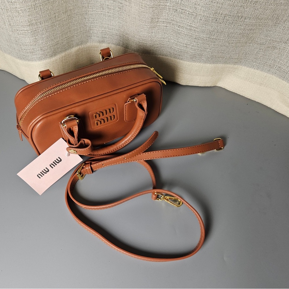 Miu Miu Brown Leather Crossbody Bag